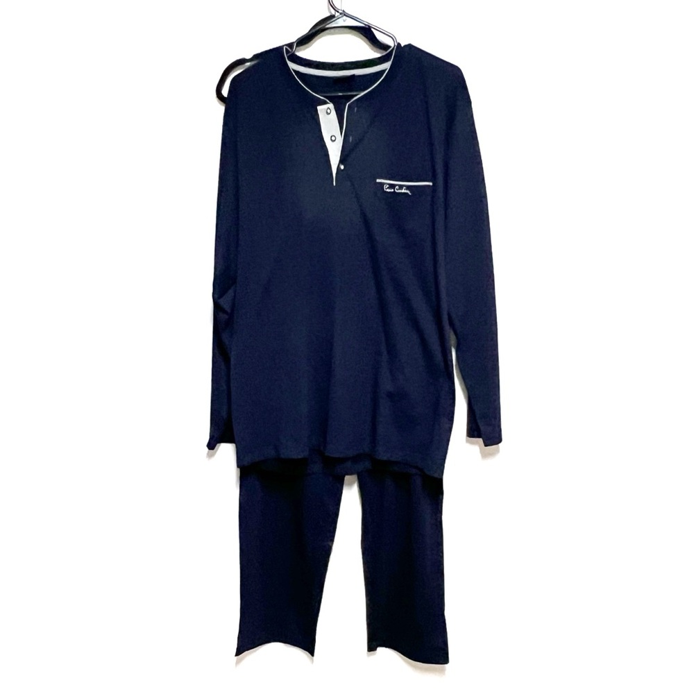 New Pierre Cardin Navy Pyjama set Logo Sz Mens M/L Tall